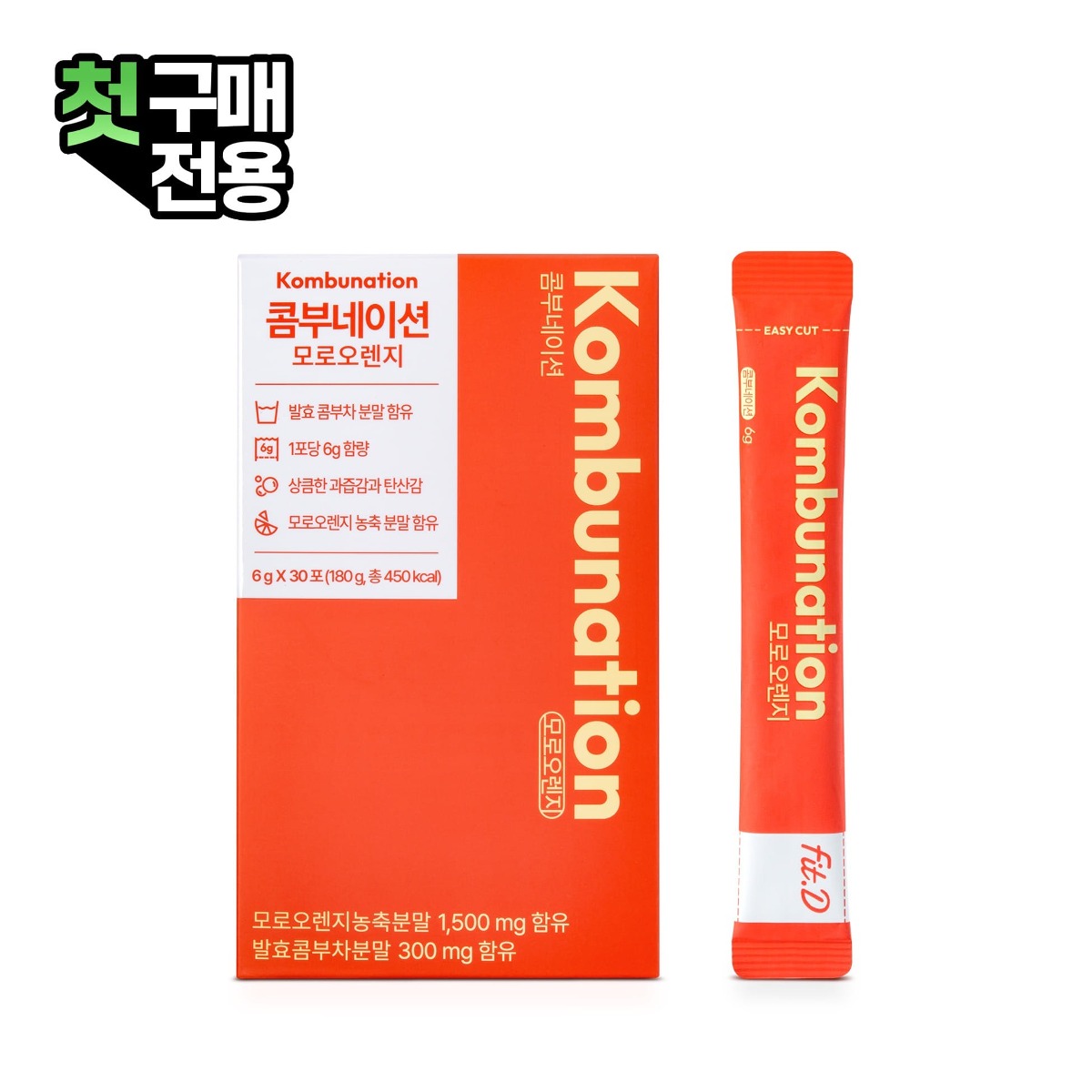 Fit.D,⭐첫 구매 100원⭐콤부차 모로오렌지맛 1박스(30포)
